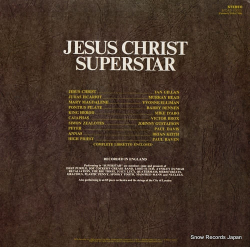 WEBBER, ANDREW LLOYD jesus christ superstar MCA2-10000