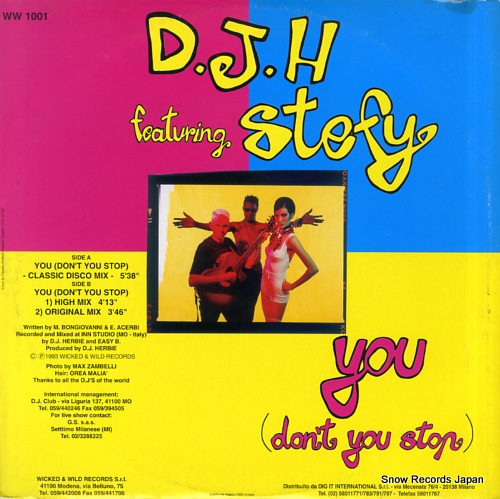D.J.H' FEATURING STEFY you (don't you stop) WW1001