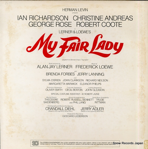 LERNER AND LOEWE my fair lady PS34197 - back cover