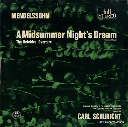 SCHURICHT, CARL mendelssohn; a midsummer night's dream SM-2214 - front cover