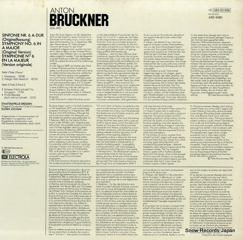 JOCHUM, EUGEN bruckner; sinfonie nr.6 1C063-03958