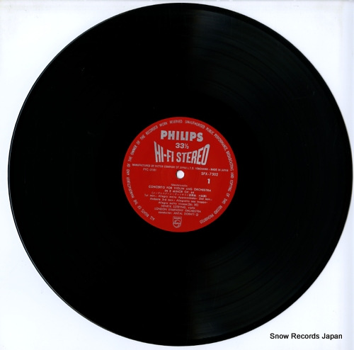 SZERYNG, HENRYK mendelssohn; concerto for violin and orchestra in e minor op.64 SFX-7502
