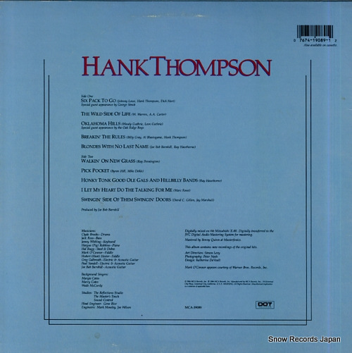 ϥ󥯡ȥץ hank thompson MCA-39089