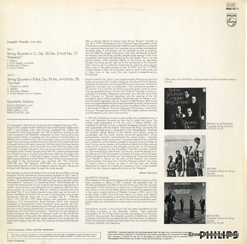 QUARTETTO ITALIANO haydn; string quartets 9500157