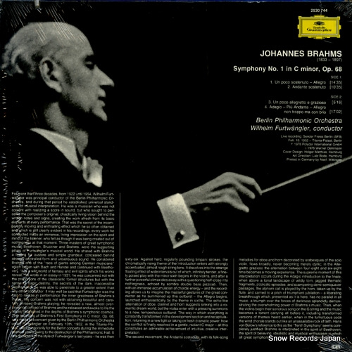 FURTWANGLER, WILHELM brahms; symphony no.1 in c minor, op.68 2530744