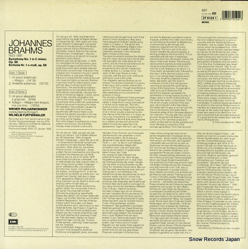 إࡦեȥ󥰥顼 brahms; symphonie no.1 ED2701241
