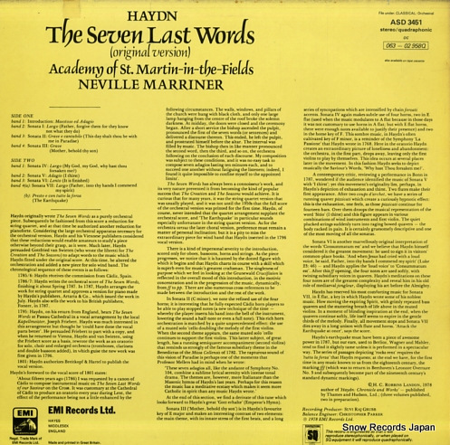 ͥ롦ޥʡ haydn; the seven last words ASD3451