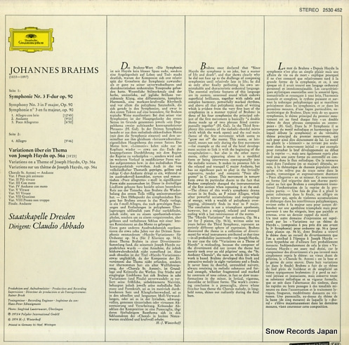 ABBADO, CLAUDIO brahms; symphonie nr.3/haydn-variationen 2530452
