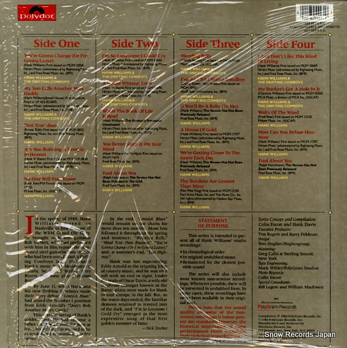 WILLIAMS, HANK i'm so lonesome i could cry march 1949 - august 1949 825557-1Y-2