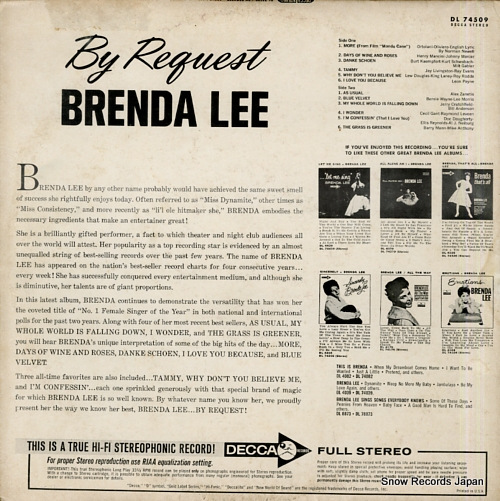 LEE, BRENDA by request DL74509