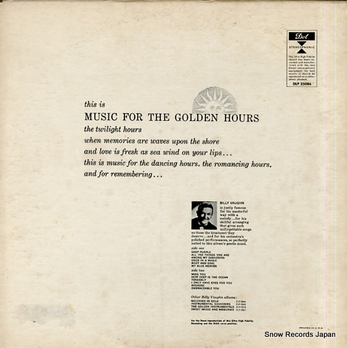 VAUGHN, BILLY music for the golden hours DLP25086
