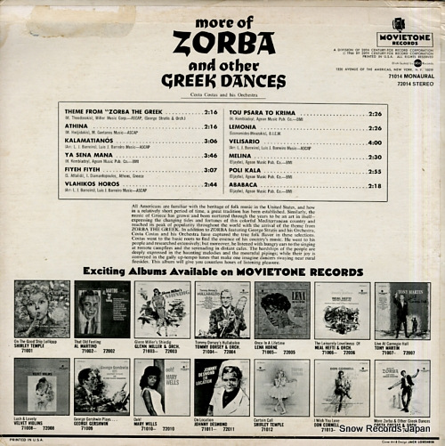 COSTA COSTAS more of zorba and other greek dances MOVIETONE72014