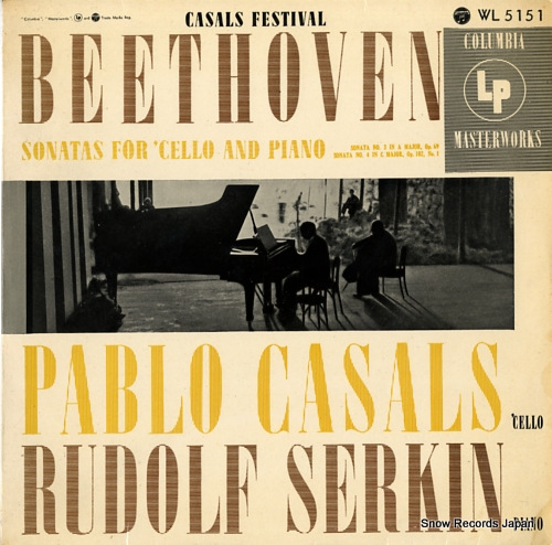 CASALS, PABLO beethoven; sonatas for 'cello and piano WL5151