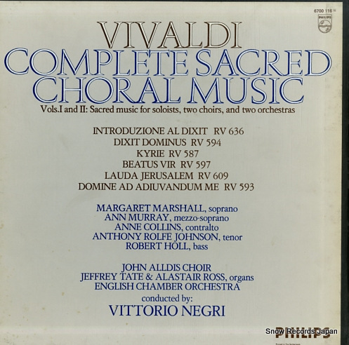 NEGRI, VITTORIO vivaldi; complete sacred choral music 6700116