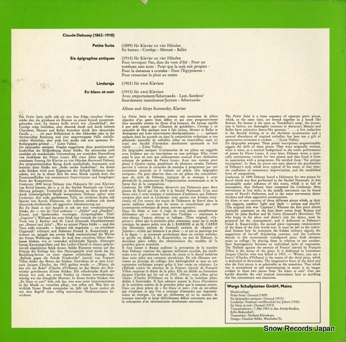 KONTARSKY, ALFONS AND ALOYS debussy; petite suite WER60008