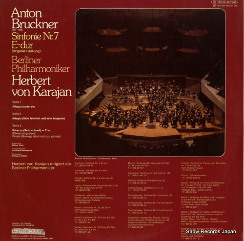KARAJAN, HERBERT VON bruckner; sinfonie nr.7 e-dur 1C165-02467