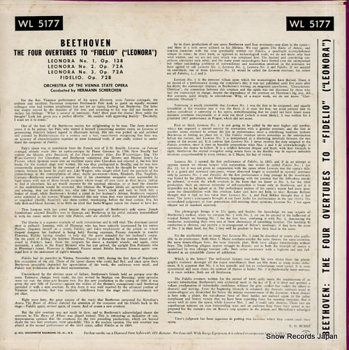 SCHERCHEN, HERMANN beethoven; leonore overture no.1 - no.3 WL5177