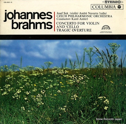 SUK, JOSEF / ANDRE NAVARRA brahns; concerto for violin and cello tragic overture OS-691-S