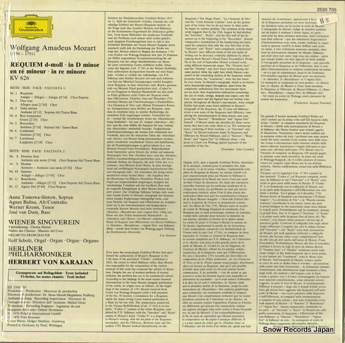 KARAJAN, HERBERT VON mozart; requiem 2530705