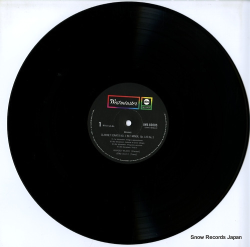 WLACH, LEOPOLD / JORG DEMUS brahms; clarinet sonata no.1/no.2 IWB-60005