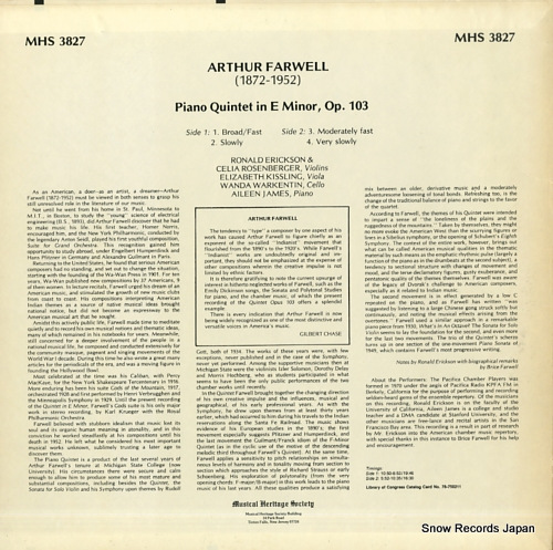 ꡼󡦥ॺ farwell; piano quintet in e minor op.103 MHS3827