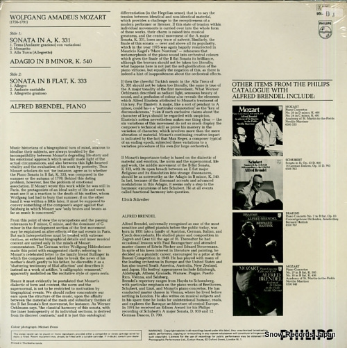 BRENDEL, ALFRED mozart; piano sonatas, k.331, k.333 9500025