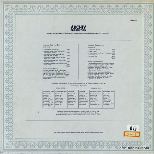 HEINTZE, HANS pachelbel; organ works 198403