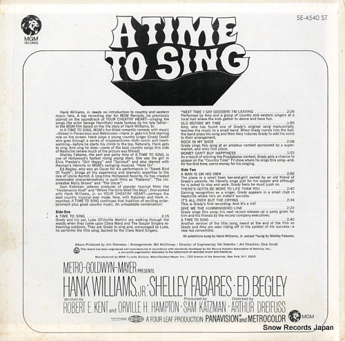 WILLIAMS, HANK, JR. a time to sing SE-4540ST