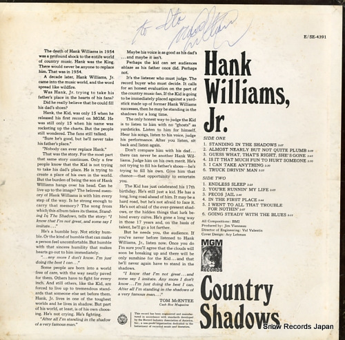 WILLIAMS, HANK, JR. country shadows SE-4391