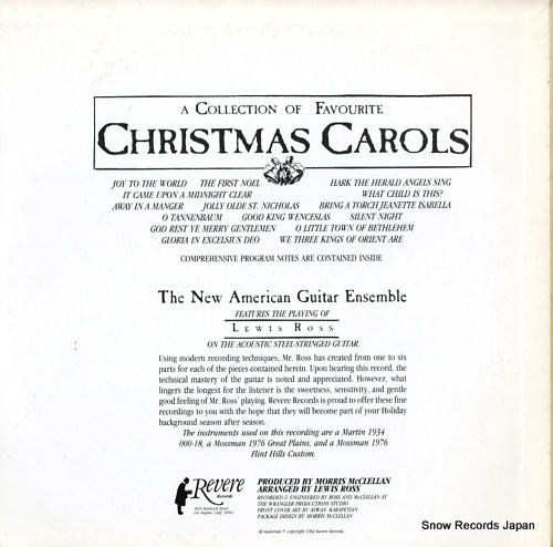 NEW AMERICAN GUITAR ENSEMBLE, THE a collection of favourite christmas carols RR-182