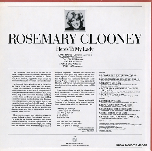 CLOONEY, ROSEMARY here's to my lady CJ-81