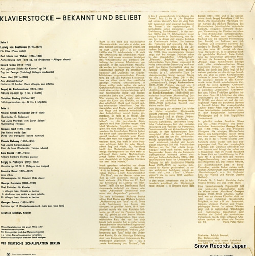 STOCKIGT, SIEGFRIED klavierstucke-bekannt und beliebt 820734