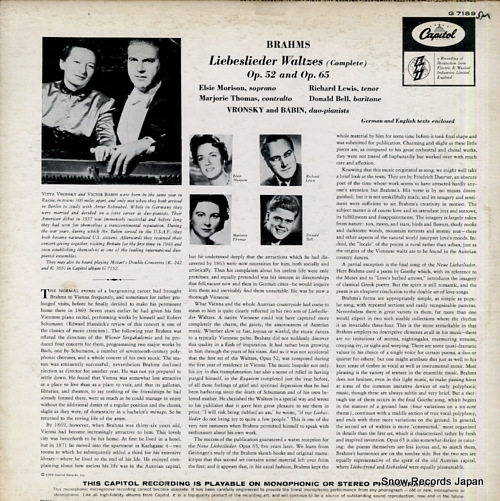 ȥ䡦󥹥ȥ롦Хӥ brahms; liebeslieder waltzes G7189