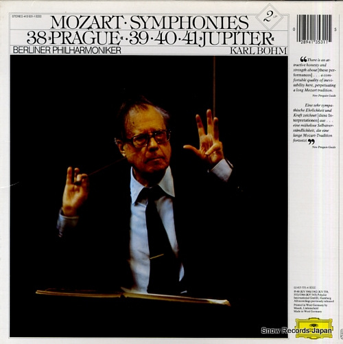 BOHM, KARL mozart; symphonies 38 