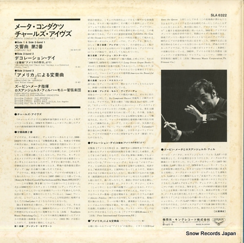 MEHTA, ZUBIN ives; synphony no.2 SLA6322