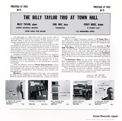 TAYLOR, BILLY at town hall PRLP-7093