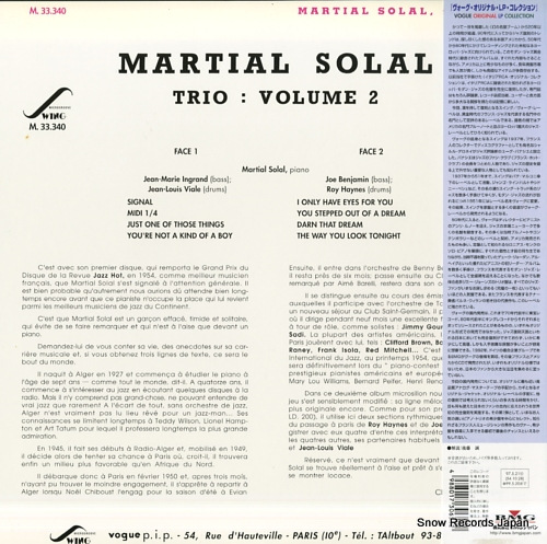 SOLAL, MARTIAL martial solal trio vol.2 BVJJ-2934