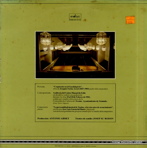 TRIO DE MADRID turina; trios, la musas de andalucia ENY-953