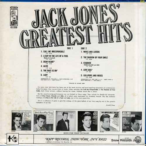 JONES, JACK jack jones' greatest hits KS-3559