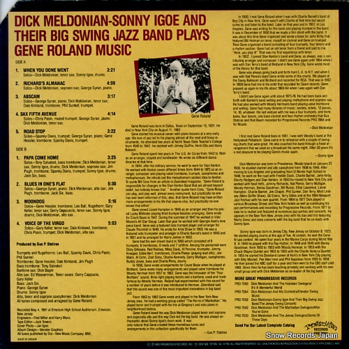 MELDONIAN, DICK, AND SONNY IGOE plays gene roland music PRO7062