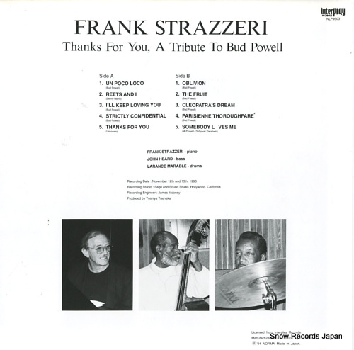 STRAZZERI, FRANK thanks for you a tribute to bud powell NLP9503