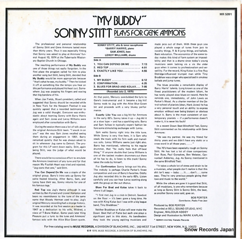 STITT, SONNY my buddy sonny stitt plays for gene ammons MR5091