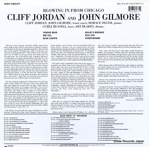 JORDAN, CLIFFORD / JOHN GILMORE blowing in from chicago B1-724382897712