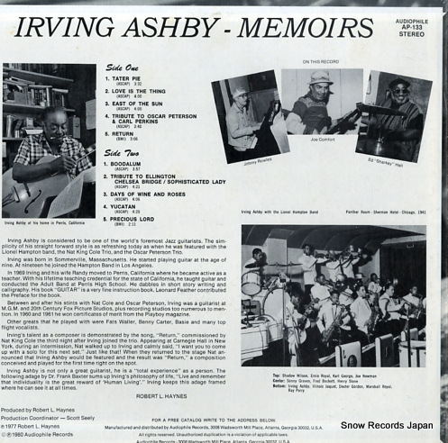 ASHBY, IRVING memoirs AP-133