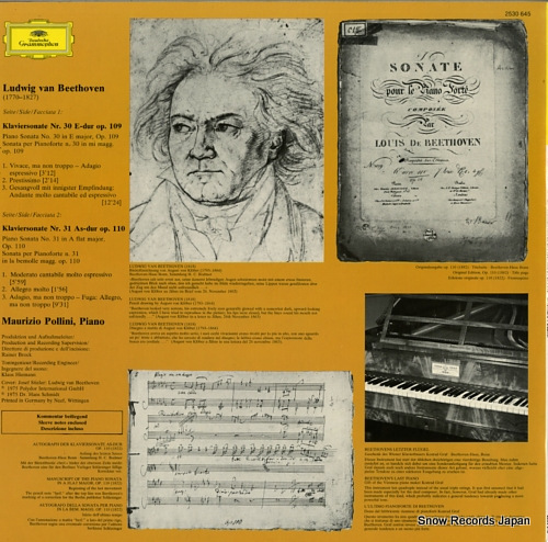 POLLINI, MAURIZIO beethoven; sonaten nr.30 & 31 2530645