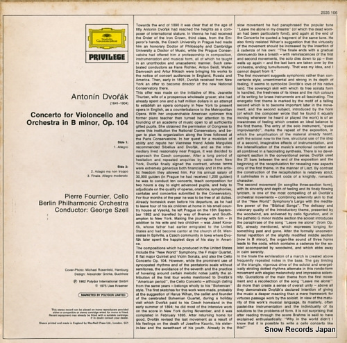 FOURNIER, PIERRE dvorak; concerto for cello and orchestra 2535106
