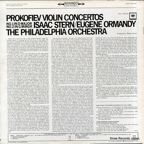 STERN, ISAAC prokofiev; violin concertos no.1 & no.2 MS6635