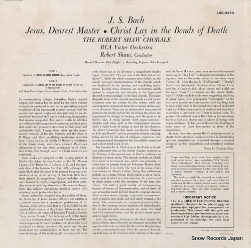 SHAW, ROBERT bach; jesus, dearest master (jesu, meine freude) LSC-2273