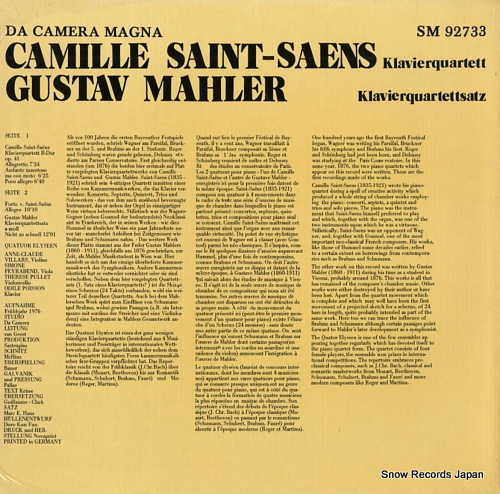 QUATUOR ELYSEEN saint-saens; klavierquartett SM92733