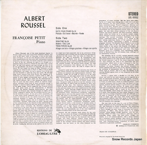 ե󥽥ץƥ roussel; suite pour piano op.14/op.16/op.49 SOL60052